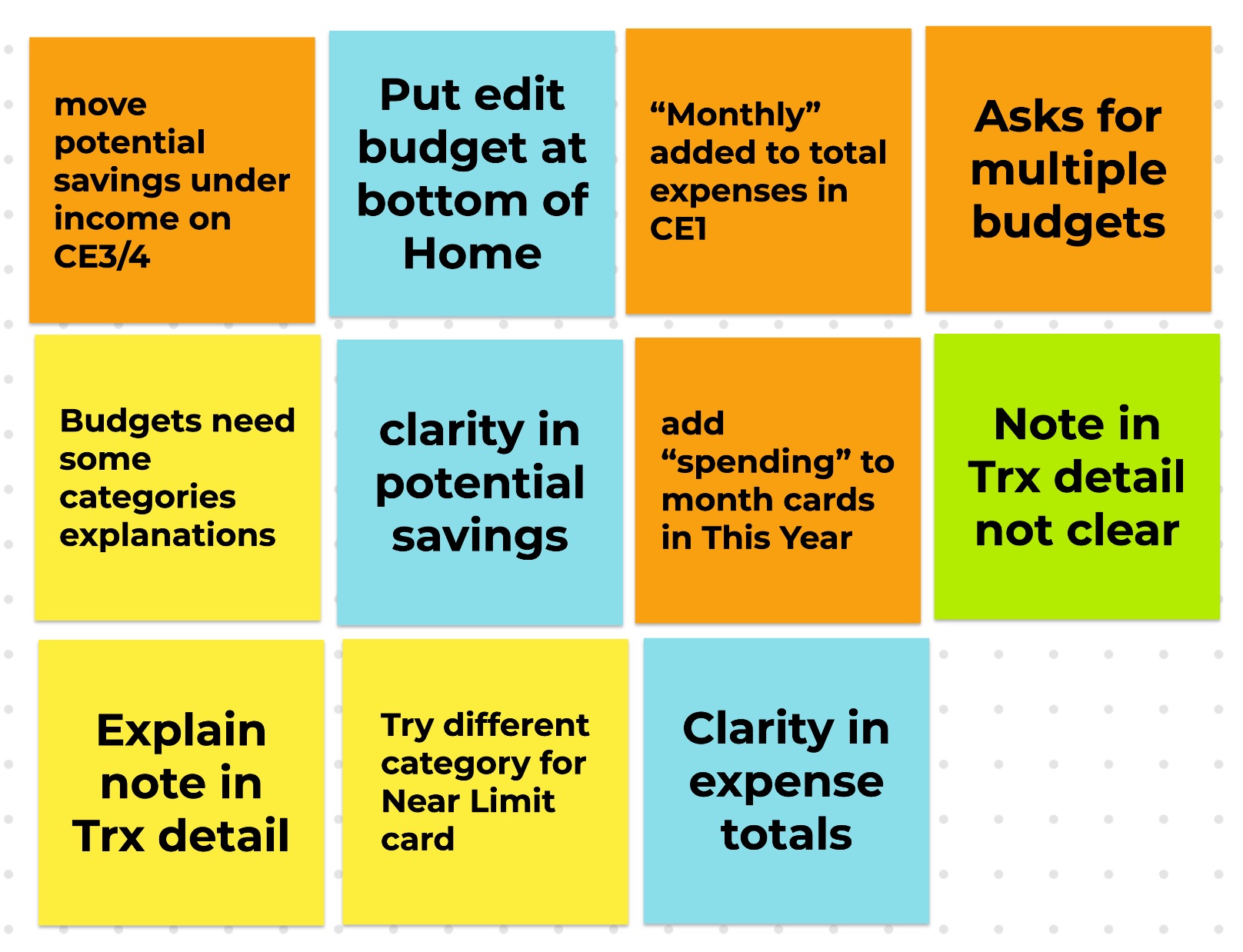 Usability issues and insights gathered from tester one during wireframe prototype use.