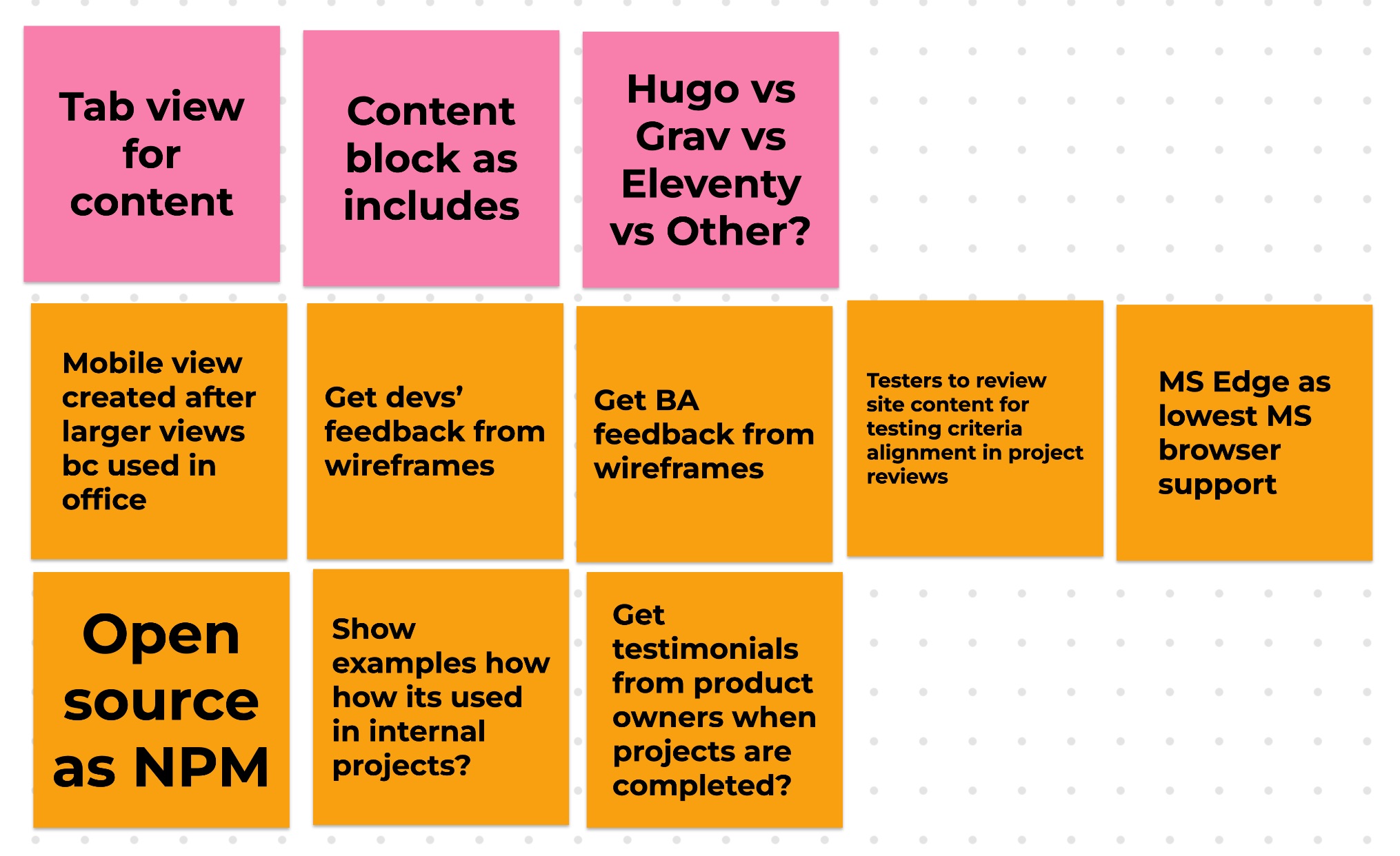 Feedback from developers about features they wanted in the design system.