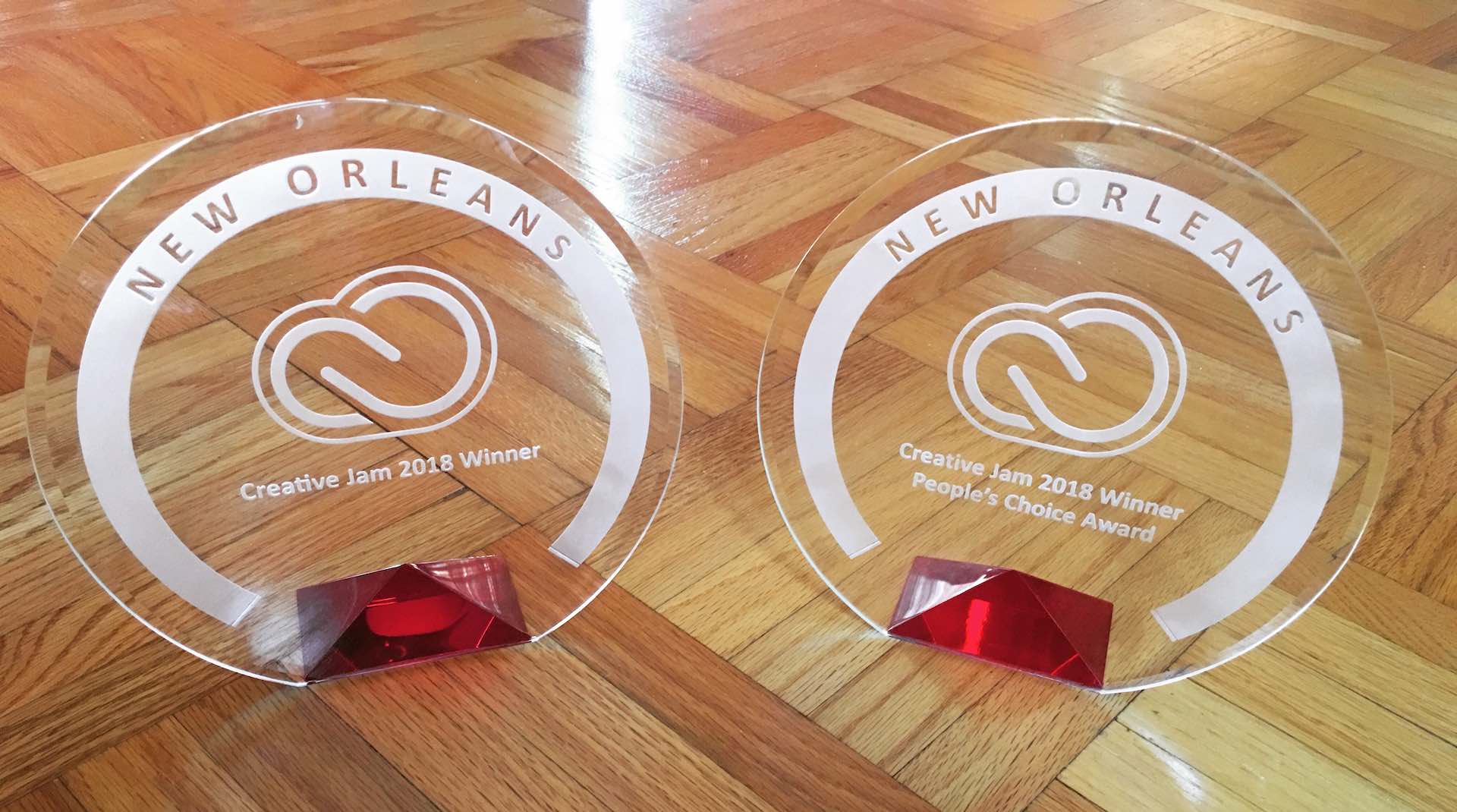 Karaoke competition app Adobe Creative Jam awards, won by Michael Alford and isral Duke.