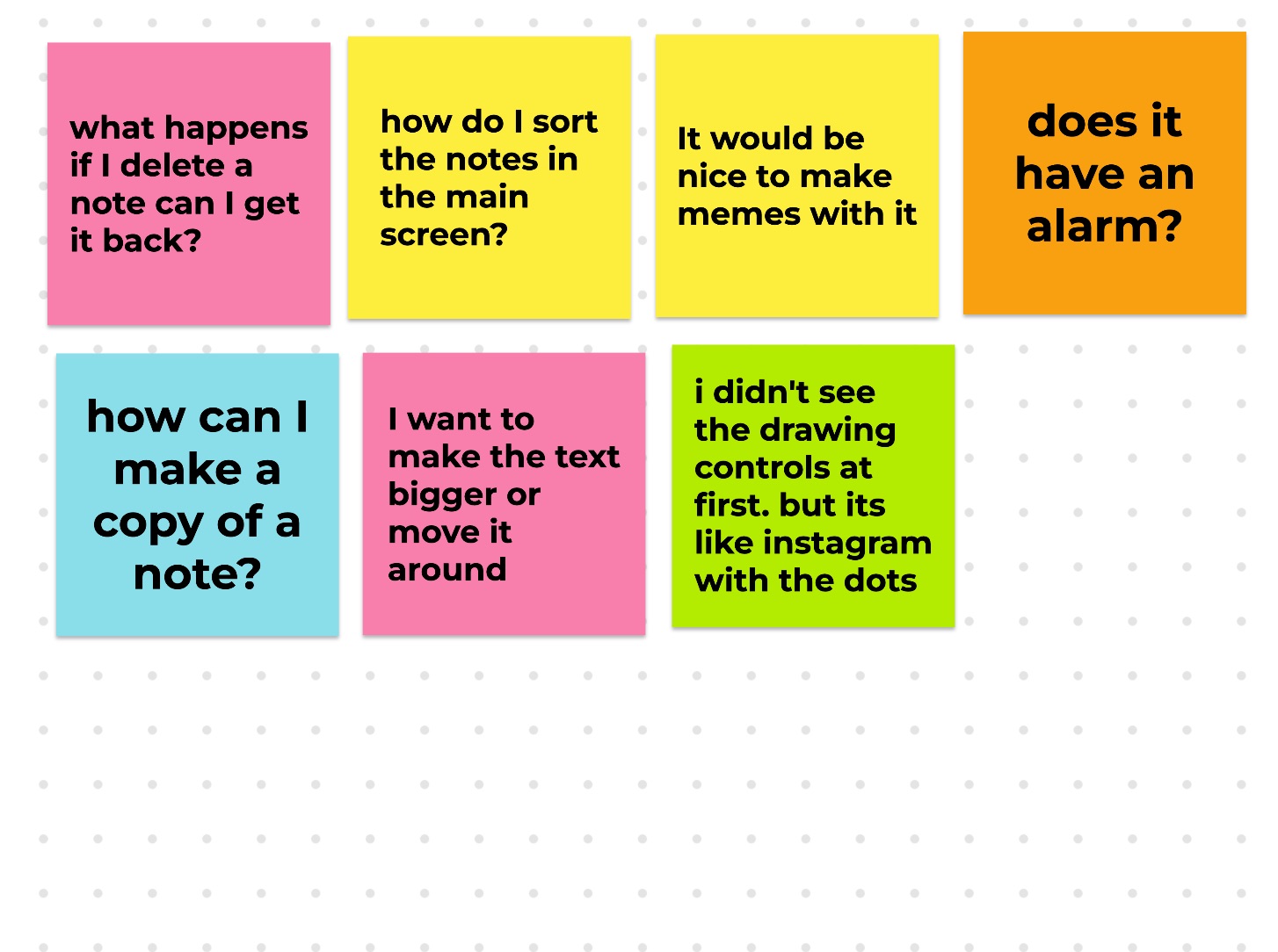 Questions from wireframe prototype tester number two.
