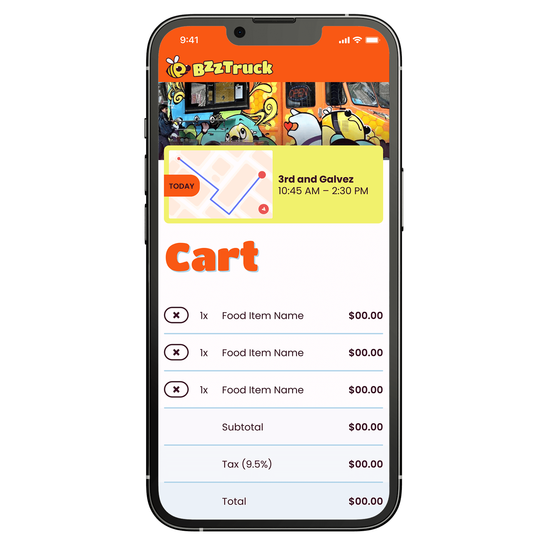 iPhone showing the screen with the shopping cart.